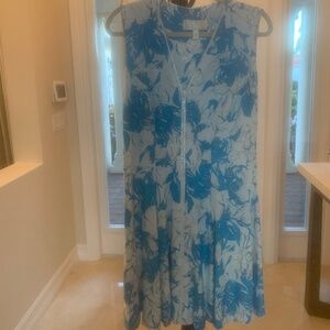NWOT Janine White/Turquoise Embellished Sleeveless Dress sz M
